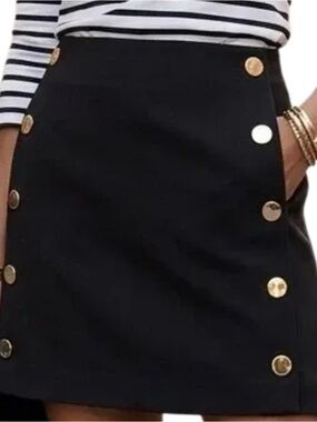 LOFT Mini Skirt with Button Trim